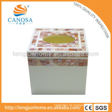Hohe Qualität und Eco Pink Shell Tissue Box für Tischdekoration